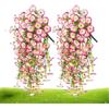 Generico 2 Pezzi Pianta Finta Cadente, Fiori Artificiali Piante Finte Cadenti, Piante Artificiali di Petunia Appese, Fiori Finti per Esterno e Interno, Decorazioni per Balcone e Matrimoni