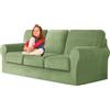 UNBBRRL Copridivano Ektorp Copri Divano in Velluto, Rivestimento Individuale del Cuscino E dello Schienale Salvadivano Lavabile Mobili Protector (Verde avocado,3 posti 7 pz)