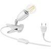 ledscom.de Lampada a morsetto E27 LIK, bianco incl. E27 Lampada LED 963lm bianco caldo, dimmerabile in 3 fasi senza dimmer con interruttore