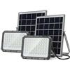 081 Store - 2 PEZZI Faro Solare LED 1000W da Esterno con Pannello Solare Separato, Faretto LED IP66 Impermeabile con Telecomando, Sensore Crepuscolare Automatico, Luce Solare Giardino Cortile (2)