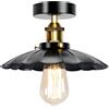 YSGUYILT Lampada da Soffitto Vintage Ombrello Plafoniera Metallica, Stile Industriale, E27 Senza Lampadina, Diametro 24 cm, Nero