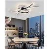 MOMOYY Lampada soffitto LED con note musicali,luci moderne per camera da letto,plafoniera dimmerabile,lampada camera letto dal design creativo in alluminio,per soggiorno,sala da pranzo (Nero, 80CM)