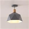 Chao Zan Lampada da soffitto a led Metallo Lampadario Lampada a Sospensione in legno E27 Plafoniera stile nordico Illuminazione a Soffitto paralume grigio verde corridoio camera da letto cucina (grigio)