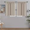 MRTREES Tenda Oscurante Corta Termica Isolante Anti Freddo e Caldo per Piccole Finestre, Tessuto Impermeabile, Tende Beige Cucina 90x45 CM, Passa Tringle, Decorazione Camera, 2 Pezzi