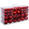 Bricozone Confezione 100 Palline di Natale Infrangibili Con Gancio Palle di Natale Diametro 3/4/6 cm, Addobbi E Decorazioni per Albero di Natale (Rosso)