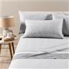 Caleffi Completo Lenzuola Matrimoniale Nevada 2 in 100% Cotone - Set Letto 250x280 cm con Lenzuolo Sotto con Angoli 180x200 H28 + 2 Federe 50x80 (Grigio)