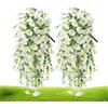 Generico 2 Pezzi Pianta Finta Cadente, Fiori Artificiali Piante Finte Cadenti, Piante Artificiali di Petunia Appese, Fiori Finti per Esterno e Interno, Decorazioni per Balcone e Matrimoni