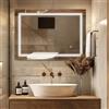 SaniteModar Specchio Bagno LED 50x70 cm - Ultra Luminoso - Specchio Bagno con Luce Dimmerabile - Installazione Verticale/Orizzontale, IP44 Impermeabile
