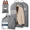 Bruce.® 2x Borsa Porta Abiti da Viaggio 100 x 60cm inkl 1x Sacchetto per Scarpe, Custodia Abiti Cerniera Antitarme, Copriabiti da Armadio Antipolvere 120 GSM, Porta Abito da Viaggio - Grigio Ardesia