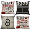 Gspirit federe Modello di film retrò 4 pack cuscini per divani Decorativo Cotone Biancheria Cuscino copricuscini divano Caso Federa per cuscino 45x45 cm