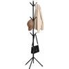 PALUPLUS Appendiabiti da Terra con 9 Ganci di colore Nero, Altezza 162 cm, Struttura in Metallo a Forma di Albero per Cappotti, Cappelli e Borse, Attaccapanni da Ingresso per Casa e Ufficio -3509F -3