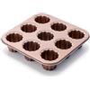 Ponixa Cannele Stampo da forno in acciaio al carbonio antiaderente Padella per canneles dorata