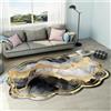 RUGMRZ Tappeto Camera Bambino 180X250Cm Bimbi 33 Tappeti Salotto Grandi Passatoia Room Decor Velluto Diamante Oro Irregolare, Lusso Leggero, Lavabile, Grigio Nero