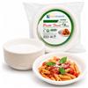 SOLEPLASTIC 50 Piatti Bianchi Biodegradabili da 21 cm - in Polpa di Cellulosa - RESISTENTI e Compostabili - Piatti Fondi RIUTILIZZABILI per Feste, Catering, Picnic e Uso Quotidiano - OTTIMO PER PIATTI CALDI