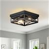 LVWIT Faretti da Soffitto Orientabili Nero, Plafoniere da Soffitto Rustica E27, Lampada Soffitto Industriali con 2 Luci, Faretti Soffitto per Camera da Letto, Cucina, Fattoria, 25CM(Senza Lampadina)
