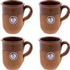 CR CERAMICA RAMBLEÑA CERÁMICA RAMBLEÑA | 4x Bicchieri da Birra in Terracotta | Bicchieri di Vino Rustici | Tazza d'acqua Ceramica Argilla Rossa - Modello 02 | Fatto in Spagna | 350 ml
