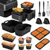 Focenat Accessori Friggitrice ad Aria per Philips Dual Basket Air Fryer Serie 3000（6L/3L）, NA350/00, NA550, 15pcs Riutilizzabile Stampi Griglia, Piastra per waffle, Pirottini per Friggitrice ad Aria