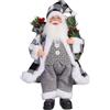 Zoegneer Bambola di Babbo Natale, 30,5 cm, per installazione festiva, statuetta in piedi con abbigliamento natalizio (C)