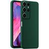 HULLIN Custodia per Telefono in Silicone Colorato, Adatta per Samsung Galaxy S23 Ultra (6.8) - Verde scuro