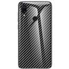 MadBee Cover per Huawei Enjoy 9 Plus [con Pellicola Proteggi Schermo],Custodia Protettiva in Vetro Temperato 9H[Modello di Fibra]+ Cornice Paraurti in Silicone Morbido Cover Case (Nero)