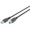DIGITUS Cavo USB 3.2 Gen1 - 1,8 m - USB-A a tipo B - 5 Gbps - per stampanti, scanner, alloggiamenti per dischi rigidi, hub - busta polietilene - nero