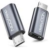 deleyCON Adattatore USB-C A Micro USB (2 Pezzi) - Presa USB-C A Spina Micro USB - Dati e Ricarica - per Galaxy S7, Controller PS4, Fotocamera, Cuffie, Tablet, ecc.
