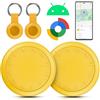 LocLynx Air Tracker Tag Android, 2 Pezzi Smart tag Android, Funziona con Google Dov'è App, Bluetooth Trova Oggetti, Air Tracker Tag Bluetooth Localizzatore Chiavi per Chiavi/Bagagli/Valigie(Giallo)