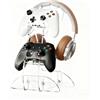 Windfromort Supporto Cuffie - Porta Joystick, in Acrilico, Ergonomico, Antiscivolo, Per Gaming, Ufficio, Casa (15,8 x 15,1 x 23 cm) (Trasparente)