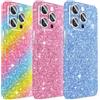Kucheed 3 Pezzi Pellicola Protettiva Scintillante per iPhone, Adesivo con Bordi a Copertura Totale Glitterata, Protezione Posteriore Precisa/Decorazioni Scintillanti Telefono per iPhone 13