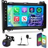 NHOPEEW Autoradio 2G+64G per Mercedes Benz A/B/V Class W169 B200 W639 Vito Viano Sprinter - Carplay senza fili e Android Auto - Stereo da 9 pollici con WiFi EQ GPS FM RDS + Telecamera di backup