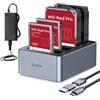 ORICO Docking Station in Alluminio Clone HDD a 4 bay USB 3.2 Gen 1 per SATA 2,5/3,5 SSD/HDD Fino a 4 x 20 TB, Cloni Offline, Alimentatore da 12 V/6,5 A (6646C3-C)