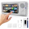 MRLTOP Supporto impermeabile per telefono da doccia con altoparlante Bluetooth IPX5 Supporto per telefono da bagno 360 girevole ventosa montaggio a parete Compatibilità universale