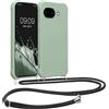 kwmobile Custodia Compatibile con Google Pixel 10a Cover - Back Case in Silicone TPU - Protezione Smartphone con Cordino - verde grigio