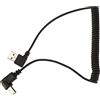 System-S Connettore USB A 90° a sinistra ad angolo retto a USB tipo B maschio 90° destro adattatore cavo a spirale cavo 35-80 cm