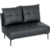Divano 2 Posti In Finta Pelle Senza Braccioli E Trapuntato A Bottoni, 115x73x83 Cm, Nero