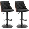 Set 2 Sgabelli Alti Girevoli Da Cucina E Bar, Moderni Ad Altezza Regolabile In Tessuto Traspirante, 47.5x50x93.5-116 Cm § Italy