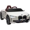 Macchina Elettrica Per Bambini 3-6 Anni Con Licenza Bmw Con Telecomando, Clacson E Fari, 115x67x45 Cm, Bianca