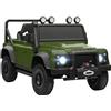 Macchina Elettrica Per Bambini 3-5 Anni Land Rover Officiale 12v Con Telecomando, Sospensioni, Luci Led, Verde