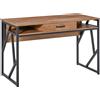 Scrivania Moderna In Metallo E Mdf Stile Industriale, Mensole E Cassetto Per Casa E Ufficio, 120x60x76cm Nero Marrone