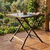 MIlani Home ABELUS - tavolo da giardino quadrato pieghevole salvaspazio in alluminio