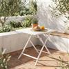 MIlani Home ABELUS - tavolo da giardino quadrato pieghevole salvaspazio in alluminio