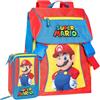 Clondo Schoolpack Zaino Estensibile con Astuccio 3 Scomparti, Per Super Mario Fan, Scuola e Tempo Libero, Bambini e Ragazzi, Multizip, Pennarelli, Pastelli, Accessori, Bambino