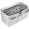Ropch Organizer per borsetta, con scomparti, colore beige, L, Grigio chiaro, XL