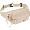 Waterfly Marsupio Fanny Pack: Marsupio Grande a Tracolla per Donne e Uomini con 5 Tasche con Cerniera, Marsupio Regolabile in Vita e alla Cintura per Viaggi, Ciclismo, Corsa, Escursionismo, bianco