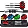 Harrows Fire Bomber - Set di freccette con punta in acciaio al tungsteno, 23 g, 25 g, 27 g, 20 pezzi, con alette di ricambio da 25 g