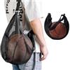 JYNVO Zaino Basket, Porta da Calcio Basket Accessori, Sacca Zaino, Borsa da Pallacanestro, Borsa a Rete con Moschettone, Borsa a Rete per Calcio