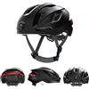 Fockety Casco da bici intelligente, 58-61cm, connessione wireless, Bluetooth, con telecamera 1080P e indicatori di direzione, display LED ABS per mountain bike/bici corsa all'aperto (BLACK)