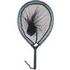 FABULETTA Guadino da pesca con rete in silicone, manico in alluminio leggero, design compatto, impugnatura corta per pesca a mosca e ruscello, blu, taglia S, M, per guadare e spazi ristretti (30# Small)