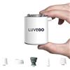 Luvego Mini Compressore Portatile - 1300 mAh, Pompa per Materasso Gonfiabile, Gonfiare, Aspirare e Lanterna, Anche come Lanterna, Per Viaggio o Avventura