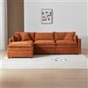 A ALFRESCOOL Divano con funzione di sonno, divano ad angolo imbottito, divano 4 posti, divano con poggiapiedi, divano a forma di L, divano letto per soggiorno, tessuto ciniglia, 276 x 75 x 89 cm